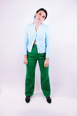 vintage pendleton green wool high waisted pants women's