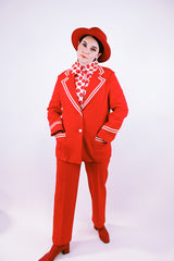 1980's women's vintage red set with pants and blazer