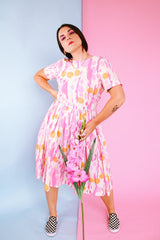 Short Sleeve Printed Garden Dress