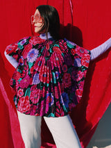 Floral Printed Pleated Blouse