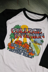 long sleeve black and white graphic baseball tee vintage 1984