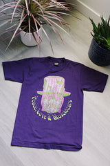 short sleeve purple graphic tee vintage 1990's