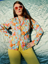 Long Sleeve Printed Blouse with Collar