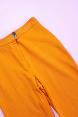 high waisted orange ribbed pants vintage 1960's women's cotton