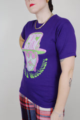 short sleeve purple graphic tee vintage 1990's