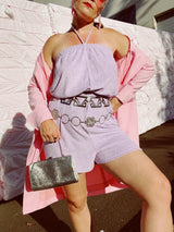 silver metallic clutch purse with chain handle 1960's vintage