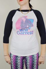 3/4 arm length black and white baseball tall 1970's Leif Garrett graphic