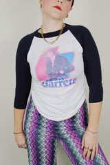 3/4 arm length black and white baseball tall 1970's Leif Garrett graphic