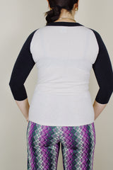 3/4 arm length black and white baseball tall 1970's Leif Garrett graphic