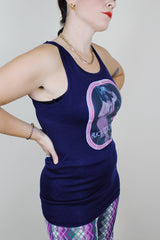 navy blue alice cooper cotton tank top from the 1970's