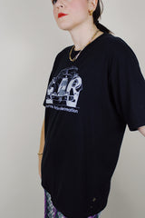 short sleeve xl graphic black tee vintage 1980's