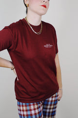 short sleeve maroon colored haagen dazs tee 1980's vintage