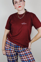 short sleeve maroon colored haagen dazs tee 1980's vintage