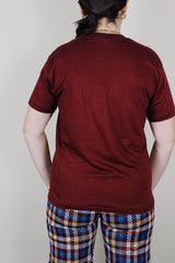short sleeve maroon colored haagen dazs tee 1980's vintage