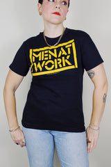 short sleeve black cotton Men At Work tee from 1983
