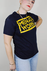 short sleeve black cotton Men At Work tee from 1983