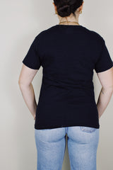 short sleeve black cotton Men At Work tee from 1983