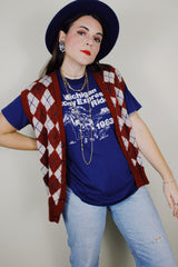 short sleeve navy graphic tee 1983 with cowboy