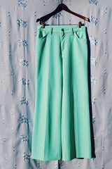 Teal Polyester Levi Flares