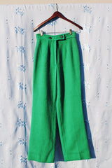 vintage pendleton green wool high waisted pants women's
