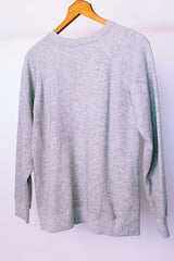 long sleeve grey vintage 1983 crew neck sweater with portland breakers graphic