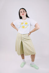 short sleeve white t-shirt with soccer ball graphic vintage 1980's