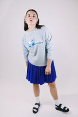 long sleeve grey vintage 1983 crew neck sweater with portland breakers graphic