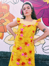 Floral Printed Maxi Dress with Capped Ruffle Sleeves