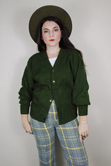 vintage 1960's Towncraft, Penneys label long sleeve olive green acrylic material button up cardigan sweater