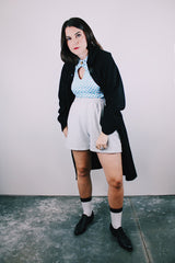 long sleeve black wool 1940's coat women's buttons up the front