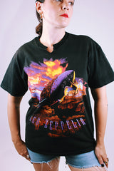 short sleeve black cotton led zeppelin tee from 1994