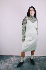 sleeveless mint colored vintage 1960's slip