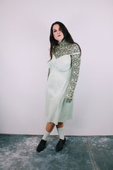 sleeveless mint colored vintage 1960's slip