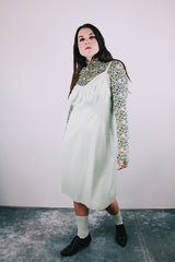 sleeveless mint colored vintage 1960's slip