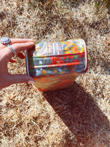 floral printed vinyl wash bag with zipper and handle vintage 1960's