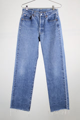 vintage 501 levi's 31. width x 36 length medium wash frayed hems