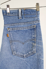 medium wash 205 levi's 36 width x 32 length orange tab zipper front closure