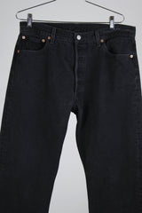 black wash 501 levi's denim jeans 36 width x 36 length