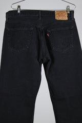 black wash 501 levi's denim jeans 36 width x 36 length