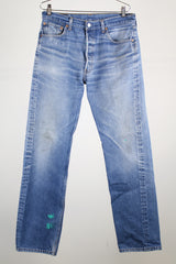 medium wash 501 levi's denim jeans 35 width 36 length
