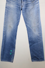 medium wash 501 levi's denim jeans 35 width 36 length
