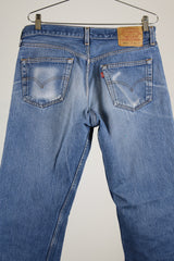 medium wash 501 levi's denim jeans 35 width 36 length