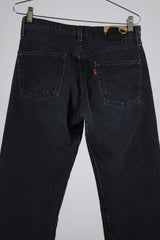 black wash 501 levi's vintage denim jeans 5 button closure