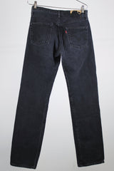 black wash 501 levi's vintage denim jeans 5 button closure