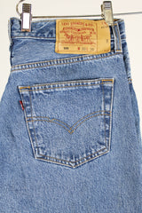 medium wash 501 levi's denim jeans button front closure 33 x 30