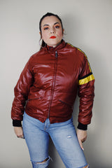 vintage 1970's Baskin, Made in Italy label long sleeve heather grey wool material printed button up cardigan sweater