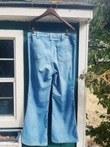 light wash flare denim levi's jeans 1970's vintage