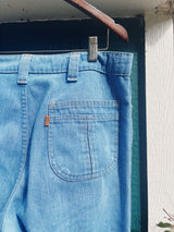 light wash flare denim levi's jeans 1970's vintage