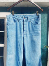 light wash flare denim levi's jeans 1970's vintage