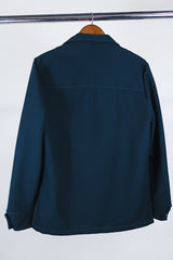 Women's or men's vintage western style 1970's dark forest green polyester two piece suit and jacket suit. Light green contrast thread throughout.